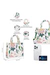 Shop_Payal Singhal Accessories_White Botanical Print Box Satchel Bag