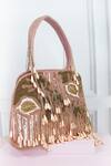 Shop_Soho Boho Studio By Aarti Thakur_Pink Beads, Tassels Abstract Embellished Handbag _Online_at_Aza_Fashions