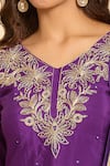 Samyukta Singhania Purple Cotton, Chiffon Embroidery, Sequins Round Neck Dori Sharara Set Online at Aza Fashions Samyukta Singhania_Purple Cotton, Chiffon Embroidery, Sequins Round Neck Dori Sharara Set _Online_at_Aza_Fashions