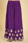 Buy Samyukta Singhania Purple Cotton, Chiffon Embroidery, Sequins Round Neck Dori Sharara Set Buy_Samyukta Singhania_Purple Cotton, Chiffon Embroidery, Sequins Round Neck Dori Sharara Set