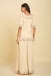 Shop Samyukta Singhania Ivory Chiffon, Georgette Embroidery, Sequins Floral Dori Kurta Sharara Set at Aza Fashions Shop_Samyukta Singhania_Ivory Chiffon, Georgette Embroidery, Sequins Floral Dori Kurta Sharara Set_at_Aza_Fashions