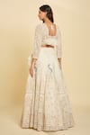 Shop_Azeera_Ivory Embroidered Dori Leaf Peacock Motif Lehenga Set _at_Aza_Fashions