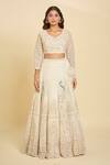 Buy_Azeera_Ivory Embroidered Dori Leaf Peacock Motif Lehenga Set 