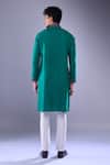 Shop_Aariyana Couture_Green Embroidered Ethnic Placket Straight Kurta _at_Aza_Fashions