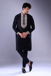 Buy_Aariyana Couture_Black Embroidery Kurta Set With Pant _Online_at_Aza_Fashions