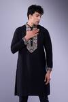 Shop_Aariyana Couture_Black Embroidery Kurta Set With Pant _Online_at_Aza_Fashions