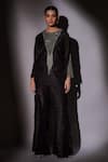 Buy_Ajiesh Oberoi_Black Lurex Crystals, Sequins, Beads Round Neck Embroidered Kurta And Pant Set _at_Aza_Fashions