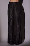 Buy_Ajiesh Oberoi_Black Lurex Beads, Cut Work, Embroidery Round Neck Checkered Cape And Pant Set _Online_at_Aza_Fashions