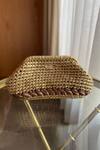 Shop_BIJIT_Gold Knotted Weave Textured Clutch _at_Aza_Fashions