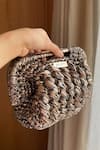 BIJIT_Black Braided Textured Clutch _Online_at_Aza_Fashions