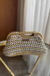 Buy_BIJIT_Gold Knot Textured Clutch _at_Aza_Fashions