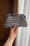 Buy_BIJIT_Silver Interknot Weave Clutch _at_Aza_Fashions