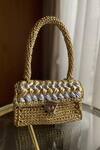 Buy_BIJIT_Gold Braided Texture Handbag _at_Aza_Fashions