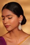 Shop_Zevar By Geeta_Gold Plated Diamonds, Stones Kundan Dangler Earrings _at_Aza_Fashions