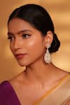Zevar By Geeta_Gold Plated Diamonds, Stones Kundan Dangler Earrings _Online_at_Aza_Fashions