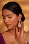 Buy_Zevar By Geeta_Gold Plated Diamonds, Stones Kundan Dangler Earrings _Online_at_Aza_Fashions