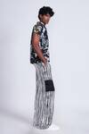 Advait_Black Crepe And White Abstract Print Shirt _Online_at_Aza_Fashions