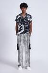 Buy_Advait_Black Crepe And White Abstract Print Shirt _at_Aza_Fashions