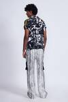 Shop_Advait_Black Crepe And White Abstract Print Shirt _at_Aza_Fashions