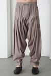 Aham-Vayam_Gray Cotton Embroidery, Mirrors Grey Kurta Patiala Set _Online_at_Aza_Fashions