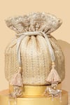 Shop_Amyra_Gold Sequins, Embroidery Potli Bag _at_Aza_Fashions
