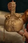 Amyra_Gold Sequins, Zari Embroidered Potli Bag _at_Aza_Fashions