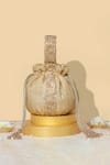 Shop_Amyra_Gold Sequins, Zari Embroidered Potli Bag _at_Aza_Fashions