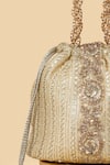 Shop_Amyra_Gold Sequins, Embroidery Bucket Potli Bag _Online_at_Aza_Fashions