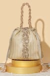 Buy_Amyra_Gold Sequins, Embroidery Bucket Potli Bag 