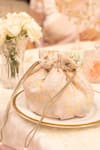 Shop_Amyra_Peach Pearls, Embroidery Floral Round Potli Bag _Online_at_Aza_Fashions