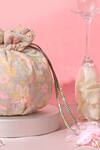 Buy_Amyra_Gray Pearls, Embroidery Floral Round Potli Bag _Online_at_Aza_Fashions