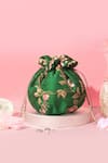 Shop Amyra Green Embroidery, Beads Potli Bag at Aza Fashions Shop_Amyra_Green Embroidery, Beads Potli Bag_at_Aza_Fashions