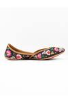 Azora_Blue Cutdana Bloom Embroidered Juttis _Online_at_Aza_Fashions