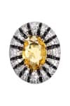 Nayaab By Sonia_Silver Plated Crystals Citrine Stone Aura Studs _Online_at_Aza_Fashions