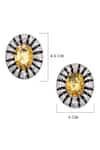 Shop_Nayaab By Sonia_Silver Plated Crystals Citrine Stone Aura Studs _at_Aza_Fashions