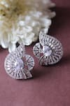 Buy_Nayaab By Sonia_Silver Plated Stones Embellished Stud Earrings _at_Aza_Fashions