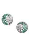 Buy Nayaab By Sonia Silver Plated Crystals, Stones Forest Glow Circular Stud Earrings at Aza Fashions Buy_Nayaab By Sonia_Silver Plated Crystals, Stones Forest Glow Circular Stud Earrings _at_Aza_Fashions