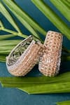 Nayaab By Sonia_Gold Plated Stones Studded Hoops _Online_at_Aza_Fashions