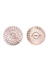 Shop_Nayaab By Sonia_Rose Gold Imitation Diamonds Studded Earrings _at_Aza_Fashions