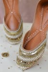 Buy_Moy_Gold Bead Embellished Juttis_Online_at_Aza_Fashions