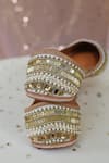 Shop_Moy_Gold Bead Embellished Juttis_at_Aza_Fashions