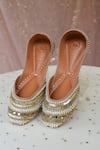 Buy_Moy_Gold Bead Embellished Juttis_at_Aza_Fashions