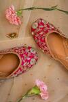 Shop_Moy_Pink Thread Embroidered Juttis_Online_at_Aza_Fashions