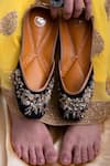 Moy_Black Zardozi Sequin Juttis_at_Aza_Fashions
