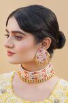 Buy_Kanyaadhan By Dhirajaayushi_Multi Color Embroidery Blossom Choker Necklace Set _Online_at_Aza_Fashions