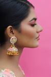 Buy_Kanyaadhan By Dhirajaayushi_Multi Color Embroidery, Diamonds, Tassels Bloom Ghungroo Necklace Set _at_Aza_Fashions