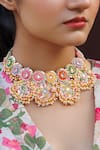 Buy_Kanyaadhan By Dhirajaayushi_Multi Color Bloom Choker Necklace _at_Aza_Fashions