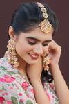 Kanyaadhan By Dhirajaayushi_Multi Color Diamonds, Embroidery, Stones Floral Choker Necklace Set _Online_at_Aza_Fashions