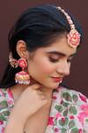 Shop_Kanyaadhan By Dhirajaayushi_Multi Color Floral Embroidered Jewellery Set _at_Aza_Fashions