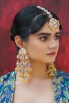 Buy_Kanyaadhan By Dhirajaayushi_Multi Color Diamonds, Tassels, Zari Floral Embroidered Jewellery Set _at_Aza_Fashions